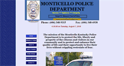 Desktop Screenshot of monticellopolicedept.com