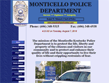 Tablet Screenshot of monticellopolicedept.com